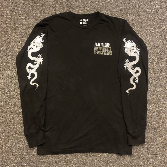 The MET Other - Used 100% Cotton Dragon Print Graphic Shirt Black